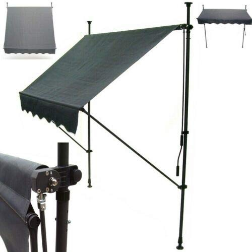 D&L Markise Klemmmarkise 350cm Balkonmarkise Sonnenschutz Handkurbel 56014 Einziehbar, Höhenverstellbar, manuell