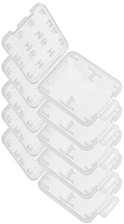 TOTO 5 fundas protectoras 8 en 1 para tarjetas SD + 1 MS Pro Duo + 6 MicroSD transparentes 52 x 43 x 6 mm porta tarjetas Memory Card Holder Tarjetas.