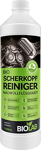 BIOLAB Bio Scherkopfreiniger (1000 ml) Nachfüllflüssigkeit für Clean & Renew, passend für Braun Series, Philips Scherkopf Reinigungskartusche und Rasierer Reinigungsstation