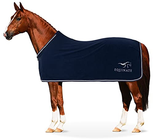 Equinate Abschwitzdecke Springdale aus Polarfleece mit Widerristpolster 135cm Navy