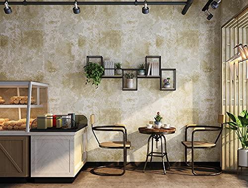 ZLLHAPPY 3d-tapete Retro gelb retro amerikanischer nostalgischer rostroter Industriestil mit hellen Ornamenten im Vintage Stil – 10,05m x 53cm (L x B) VliesTapete