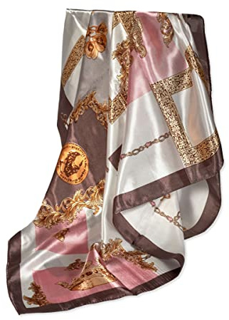 GLORIS Seidenschal Damen 90x90cm – Elegantes Quadratisches Seidentuch | Halstuch Satintuch Bandana Kopftuch Tuch | Geschenk für Damen Mode Accessoires