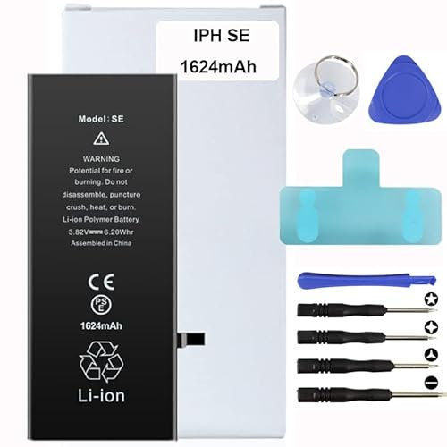 Battery Kit for iPhones Includes Waterproof Sticker, Battery Stickers, MAGNETIC Tools【12 Month Warranty】 (iPhone SE)
