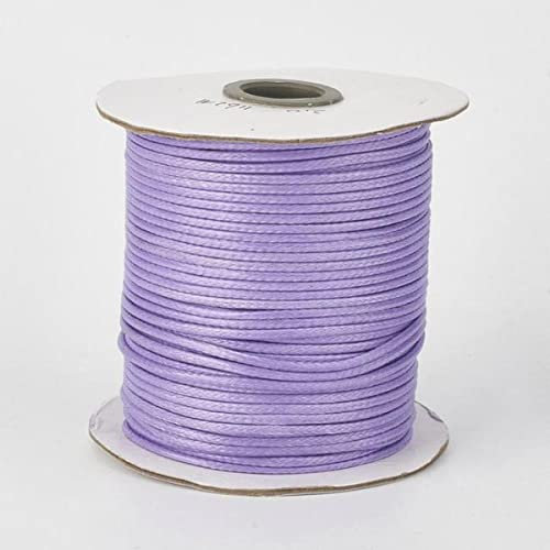 GXTBPCR 1 Roll 0.5mm 1mm 1.5mm 2mm 3mm Environmental Korean Waxed Polyester Cord Beading Thread Braided Rope String Jewelry Findings-Lilac,1.5mm 200yards