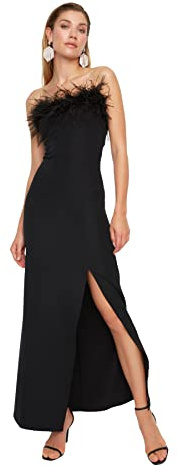Trendyol Donna Abito da Sera Aderente, Nero, 66