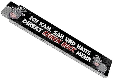 Keinen Bock Meterstab aus Holz mit grummeliger Ziege praktischer Zollstock als originelle Geschenkidee für Väter und Heimwerker und den eigenen Werkzeugkasten