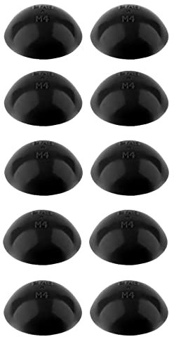 cyclingcolors 10x Coprivite con labbro di tenuta cappuccio plastica viti testa cilindrica bombata copertura coperchi tappi, Nero 18mm