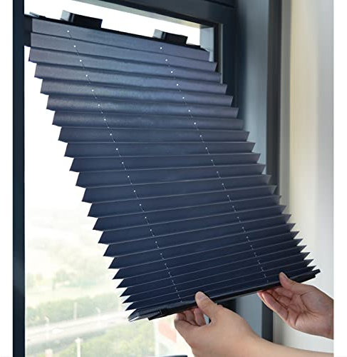 Suction Cup Roller Blind for Window,Retractable Sunshade Curtain,Balcony Office Insulation Pleated Blackout Roller Blind Privacy Screen and Sun Protection,No Drilling Required (W80xL185cm/32x73in)