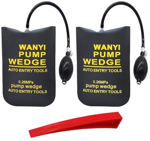 WANYI Air Wedge Up Bag TPU Fabric Air Wedge Pump Kits, Professional Pump Wedge Airbag, Inflatable Pump Bag Alignment Tool for Door Window Installation and Car Repair with 1Pcs Door wedge (2SR)
