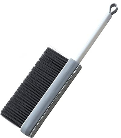 YLWX Cepillo de Limpieza de Escoba de Mano, Cepillo de Cama Telescópico de Mango Largo, Cepillo de Polvo de Cerdas Suaves para Limpiar El Sofá de La Ropa del Coche (Color : Grey)