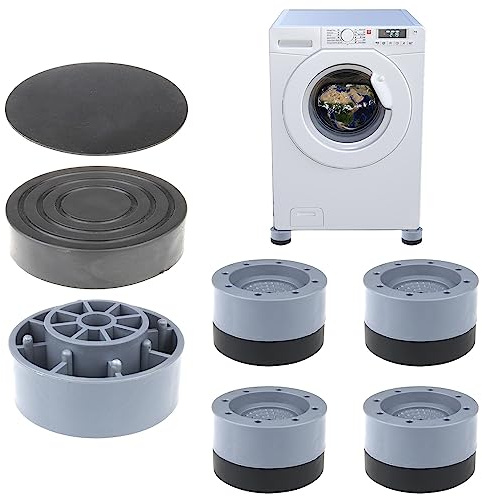 4 Stück Waschmaschine Füße Pad | Antirutsch Pads | Schwingungsdämpfer | Vibrationsdämpfer | Waschmaschine Gummifüße | Antirutsch pads | Waschmaschine Füße | Waschmaschinenunterlage (Grau- W)