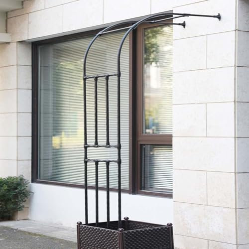 MISKYN Arche De Jardin Demi Rond, Demi-Arche en Métal, Arceau Jardin Arche A Rosiers De Style Fer Forgé, Tonnelle De Jardin Robuste, pour Plantes Grimpante,Blanc,220 * 240cm