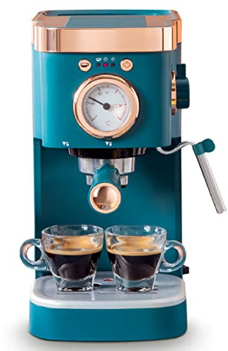 TEmkin Espresso Coffee Machine, Semi Automatic Compact Vintage Espresso Maker with Steam Wand for Latte Espresso and Cappuccino, Gift for Coffee Lovers, Mom, Friend, Family