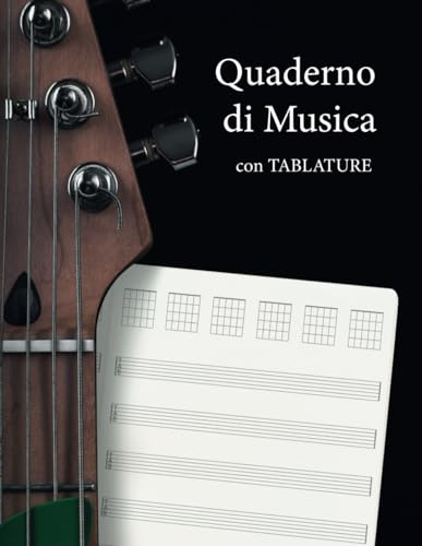 Quaderno per chitarra con tablature: 7 Tablature per pagina, 6 Griglie per Accordi per pagina, 50 pagine. Ideale per musicisti ,studenti o insegnanti di musica