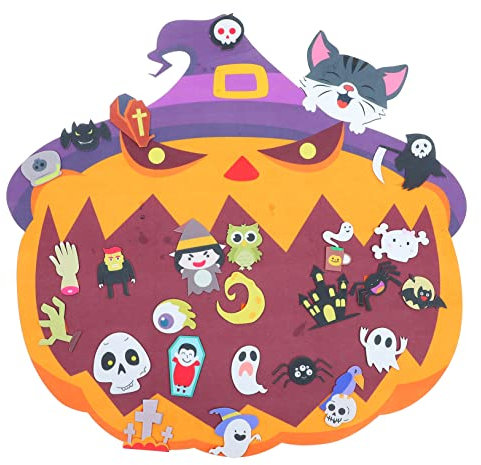 Cabilock 1 STK Halloween-Kürbis-Katze Halloween-Dekoration DIY Halloween Filz Halloween-Hängedekoration Halloween-Anhänger dreidimensional Ornament Zubehör schmücken gefühlt
