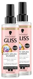 Gliss Spülung Anti-Spliss Wunder (2x 200 ml), Haarspülung repariert geschädigte Haarfasern, für langanhaltende Splissversiegelung, mit Hitzeschutz bis zu 230 °C