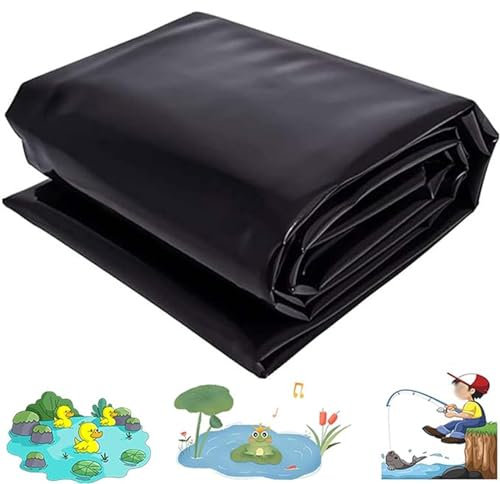 Generisch Schwarz,400x600cm, Schwarz Gartenteich Teichplane 0.2MM Stärke Teiche Folie Multifunktional Anti-UV Reißfest Langlebig Teichfolie Für Fischteiche Brunnen Wassergarten Und Wasserfall