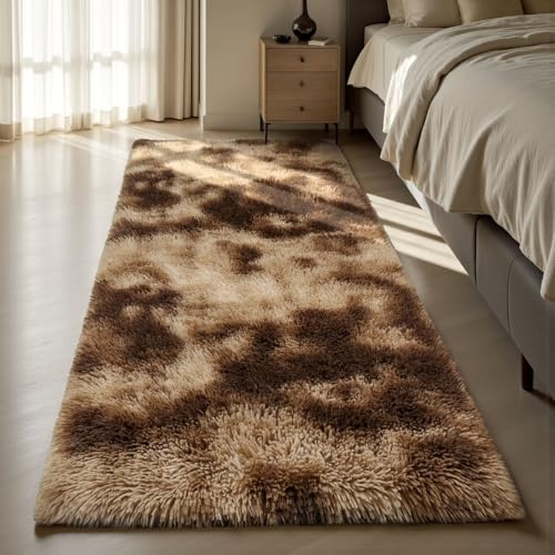 Sour Lemon Alfombra para sala de estar, 80 x 160 cm, color marrón | Alfombra lavable, antideslizante, mullida, suave, moderna, para el suelo, para el pasillo de los niños, sala de estar