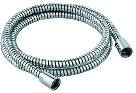 KLUDI-X1 manguera ducha universal 1,60 m, flexo ducha con doble protección antitorsión, resistente a la torsión, conexión estándar, revestido de plástico con efecto metálico