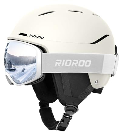 RIOROO Ski Helmet and Goggles Set for Men Women & Youth - Shockproof Snow Helmet with Anti Fog OTG Snow Goggles for Skiing Snowboarding