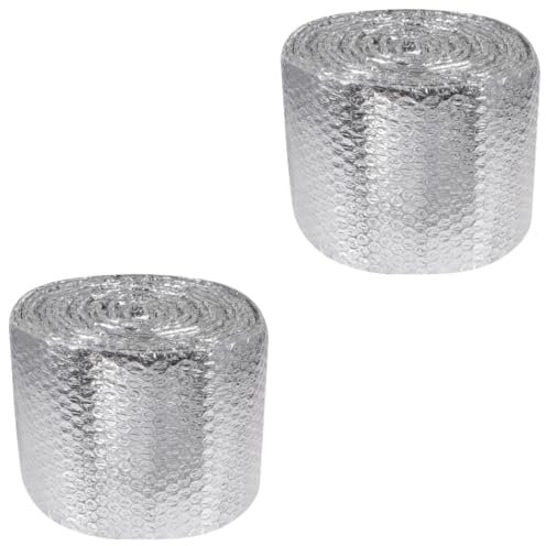 Angoily 2 Rollen Reflektierende Doppelblasenfolie doppelt Rohrisolierung luftpolsterfoli isolierfolie fensterkitt außenbereich Isolierung für Kanalisolierung Aluminiumbeschichtung