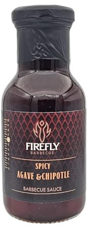 Firefly Barbecue Spicy Agave & Chipotle Hot Sauce with Sweet Heat BBQ - Vegan Sweet Chilli Sauce with Smoky Chipotle & Blue Agave - Versatile Cooking Sauce for Grilling, 250ml