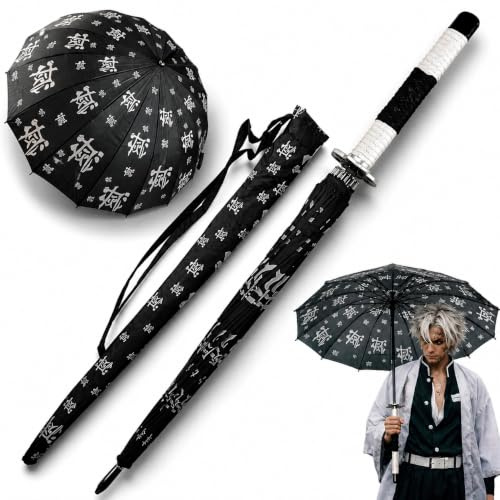 Demon Slayer Regenschirm – Anime Cosplay Katana, Automatisches Öffnen, Schwert Regenschirme, Anime Cosplay Ninja Katana Sonnenschutz-Regenschirm