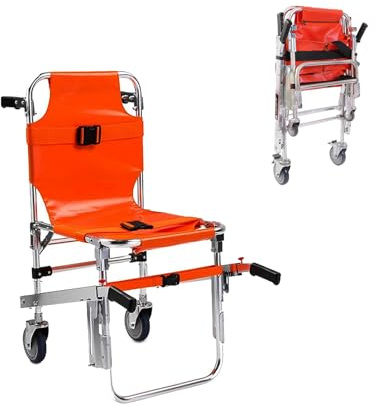 Transfer-Stuhl-Hebehilfe-Geräte – ältere Treppenstühle mit Rädern, Aluminium, leicht, faltbar, Transportrollstuhl – Schnellverschluss-Schnallen im Lieferumfang enthalten