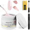 Aokitec Hema Free Builder Nail Gel Kit - 60g Building Ge Hard Gel for Nails with 100pcs Nail Forms Nail Brush for Nail Extension Broken Nails Nail Repair Salon Use Home DIY Manicure, Milky Rose