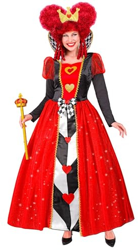 W WIDMANN MILANO Party Fashion - Kostüm Königin der Herzen, Kleid, Krone, Märchen Kostüm | Mit Kleid und Krone, Märchenkostüm für Karneval, Mottopartys, Theateraufführungen