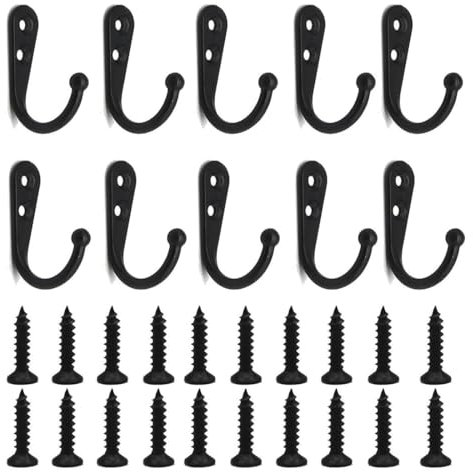 MaoNativey 10 Pezzi Ganci Antichi, Ganci Appendi Singolo, Ganci Vintage, Gancio A Muro Vintage,Multifunzione per Vestiti Vestaglia Tenda Asciugamano Cappello Chiave