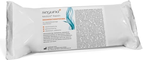 SEGUNA Flächendesinfektionstücher, Nachfüllpackung, 150 Desinfektionstücher, Desinfektionsmittel zur Desinfektion von Oberflächen, gebrauchsfertig