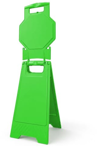 Cartello di avvertimento da pavimento vuoto | 100 cm verde Attenzione Warning Board | Cartello di sicurezza personalizzabile su entrambi i lati | Segnale di sicurezza pieghevole indipendente per uso