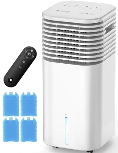 FANCOLE Windowless Portable Air Conditioners with 4Modes & 3Speeds, 15H Timer for Smart Auto-off, 2Gal Tank for 20H Cooling, Evaporative Air Cooler 17 FT Remote, 120° Swing Swamp Cooler No Hose Needed