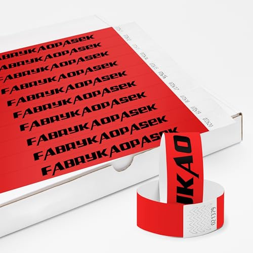 Einlassbänder aus Tyvek Individuell Schwarzer Bedruckte 25 x 255 mm mit Personalisierten Text/Logo - 100 Stück Party Eintrittsbänder - Selbstklebend und Wasserdicht Festival Armbänder