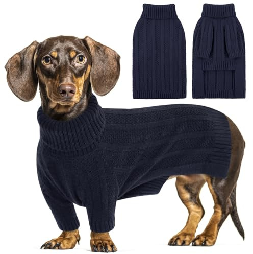 Queenmore Hundepulli Kleine Hunde, Weich & Dehnbar, Hundebekleidung & Zubehör für Yorkshire, Pudel & Pomeranian (Marineblau, S)