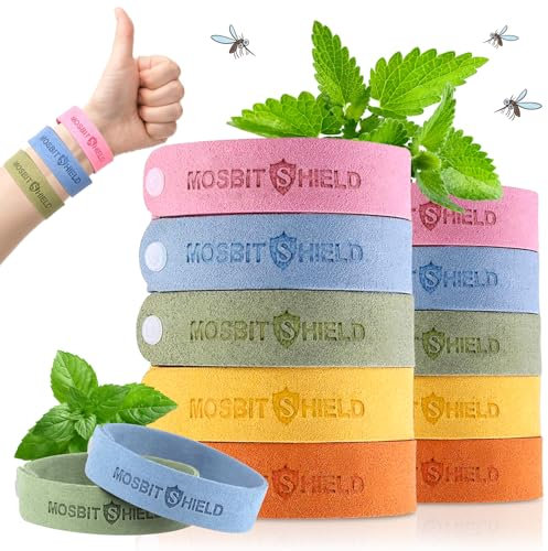 Braccialetto Antizanzare, 10 Pezzi Braccialetti Repellenti per Zanzare, Regolabile Braccialetto Repellente Antizanzare, Sicuro non Tossiche, per Bambini e Adulti Interno, Esterno Sport e Viaggi