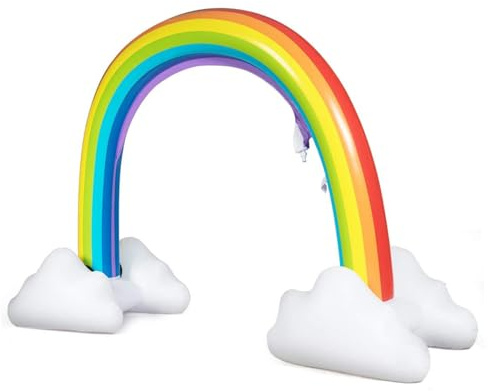 PartyKindom Inflatable Rainbow Arch Water Spray Toy for Boys and Girls Outdoor Lawn Sprinkle Plaything Safe Water Playing