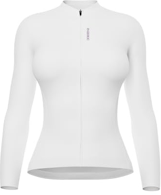 INBIKE Cycling Jersey Women's Long Sleeve Sun Protection Bicycle Clothing Breathability Racing Bike Shirt Biking Shirts Top White M