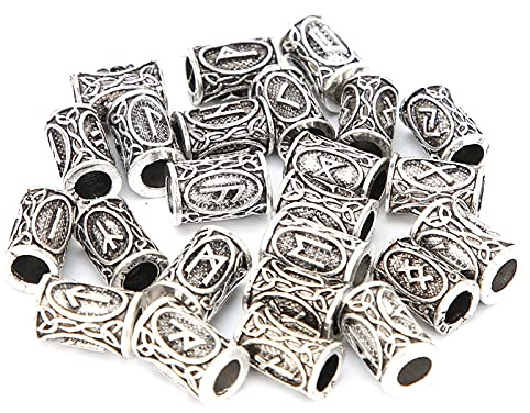 24pcs Viking Hair Bead Vintage Dreadlock perline uomo Tubi di barba Decorazione per capelli per uomini Capelli Viking DECKING LEGAZIONE