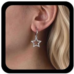 Allereya Boho Étoile Strass Boucles D'oreilles Cristal Étoiles Boucles D'oreilles Goutte D'argent Boucle D'oreille Étoile Ouverte Boucle D'oreille Céleste Bijoux Pour Femmes