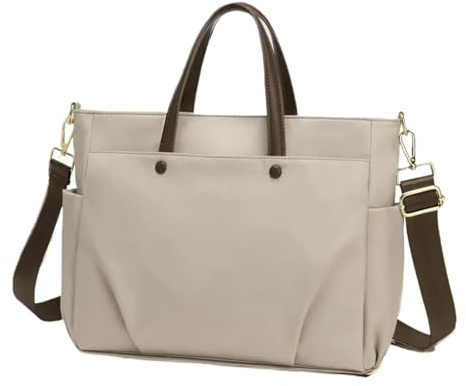 LPATEBCVU Maletin Maletín de oficina for ordenador portátil, maletines neutros, bolsos, bolso mano for mujer, documento, libro for hombre y, viaje for(Khaki,38 * 30cm)