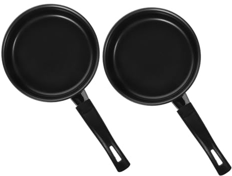 SOLUSTRE 2pcs Non-Stick Mini Frying Pan 14cm Diameter, Small Egg and Pancake Cooking Pan for Household Use, Lightweight Portable Skillet for Home and Restaurant