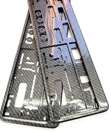 2 x Carbon Fibre Number Plate Holders & Surround Frames Carbon Effect – Front & Rear | Universal Fit UK/EU 520×110mm Car Number Plate/Registration Plate Holder & License Plate Holder UK by Lumarro