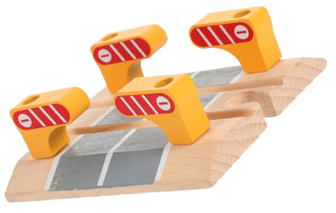 Gogogmee Wooden Railway Train Road Block Model DIY Railing Barrier Simulation Accessory for Educational Railway Playsets Safe with Smooth Finish for Backyard Indoor Scene Building