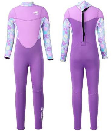 Gogokids Kids Wetsuit Long Sleeve 2.5mm - Boys Girls Neoprene Swimming Wetsuit with UV Protection 50+ & Back Zipper, Warm Full Wetsuit for Children, for Swimming Surfing Beach