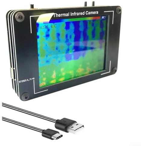 Telecamera termica portatile con display TFT da 3,2 pollici, risoluzione 320 x 240, ricarica USB-C, per il monitoraggio della temperatura