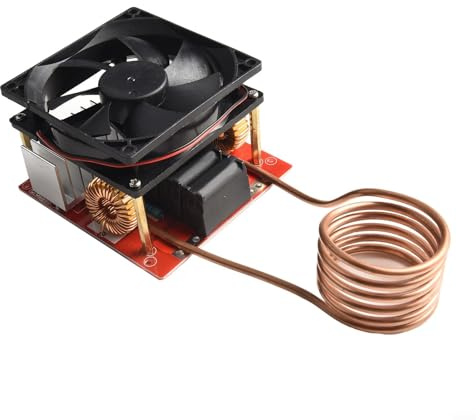 Kit de plaque chauffante à induction ZVS 1000 W avec ventilateur, bobine de tube en cuivre pour fusion de métal, alimentation 24-36 V compatible avec trempe en acier