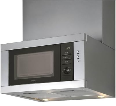 CATA Campana Extractora de Pared con Microondas Integrado, 59 cm, 20 L, 400 m³/h, Grill de Cuarzo 1000 W, 700 W, 3 Velocidades, Luz LED, Acero Inoxidable