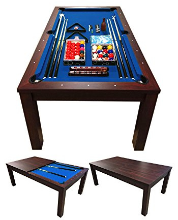 GRAFICA MA.RO S.R.L. Tavolo da Biliardo 7 FT Modello Blue Sky Misura di Gioco 188 x 96 cm + Accessori per Carambola Copertura Inclusa